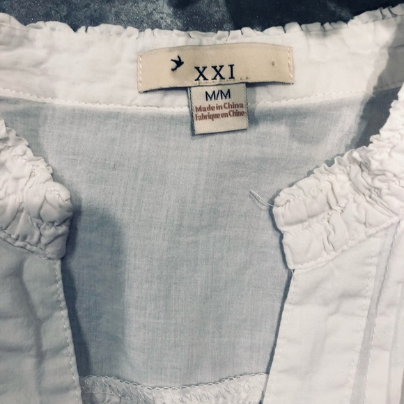 XXI brand White Cotton 3/4 Sleeve Tunic - Picture 3 of 9